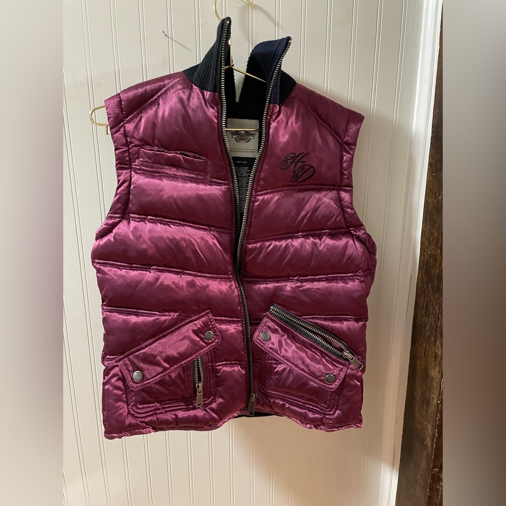 Purple puffer Harley Davidson vest